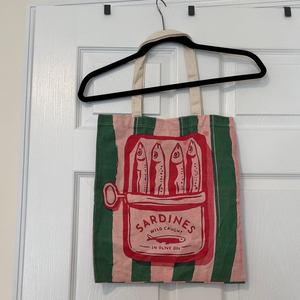 Striped Sardines Canvas Tote Bag - Picture 7 of 8